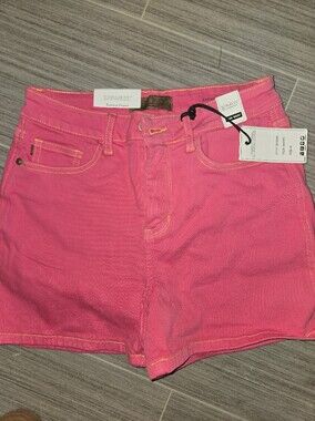 Judy Blue Neon Pink High Waist Women's Shorts Size M